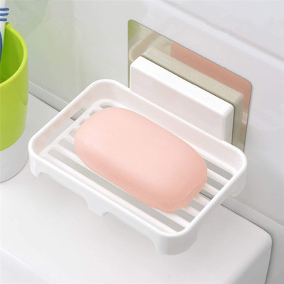

House of Quirk Self-Adhesive Waterproof Kitchen Bathroom Soap Holder Magic Sticker Wall Mounted Self-Adhesive Waterproof No Drilling(White)