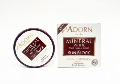 

KELLY ADORN MINERAL WHITE SUN BLOCK ( Multi Purpose Cream ) - SPF Maximum SUN PROTECTION from harmful UVA/UVB damaging Rays. PA++++(30 g)