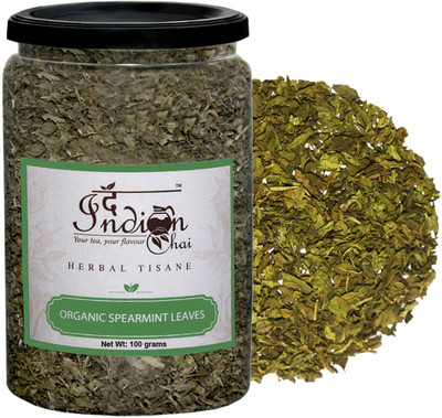 The Indian Chai Organic Spearmint Leaves Tea Herbs Herbal Infusion(100 g, Box)