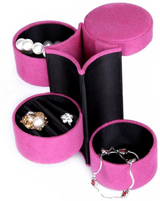 

Sajani 3 Layer Round Jewelry Cosmetic Organization Box for Earring Ring and Necklace NA Vanity Box(Multicolor)
