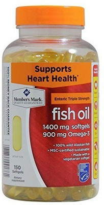 

Members Mark Enteric Triple Strength Fish Oil 1400mg 900mg Omega-3 DHA EPA 150 softgels(150 No)