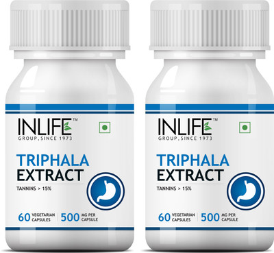 

Inlife Triphala Extract Digestion Support,500 mg-60 Vegetarian Capsules (2 Pack)(120 No)