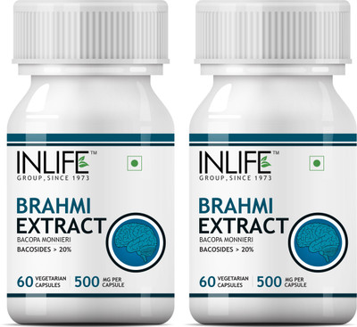 

Inlife Brahmi / Bacopa Monnieri Extract,500 mg – 60 Vegetarian Capsules (2 Pack)(120 No)