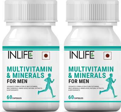 

Inlife Multivitamins & Minerals Amino Acids Antioxidants for Men - 60 Capsules (2 Pack)(120 No)