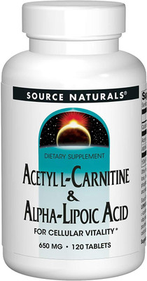 

Source Naturals Acetyl L-Carnitine & Alpha-Lipoic Acid 650 mg 120 Tablets(120 No)