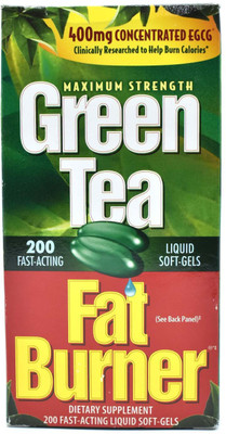 

Green Tea Fat Burner Dietary Supplement, Liquid Soft-Gels 200 Fast-Acting(400 mg)
