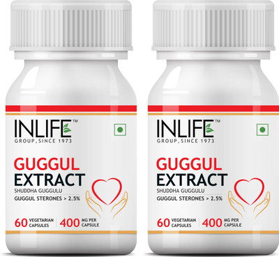 

Inlife Guggul Extract with 2.5% Guggul Sterones Supplement- 60 Veg Capsules (2 Pack)(120 No)