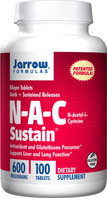 

Jarrow Formulas N-A-C Sustain N-Acetyl-L-Cysteine 600 mg 100 Tablets(100 No)