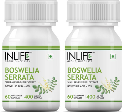 

Inlife Boswellia Serrata Extract Joint Supplement,400 mg-60 Vegetarian Capsules (2 Pack)(120 No)
