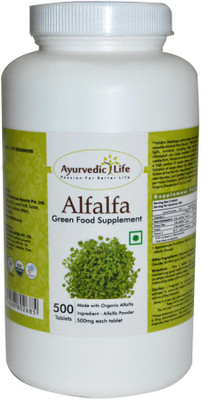 

Ayurvedic Life Alfalfa 500 Tablets (Pack of 10)(500 mg)