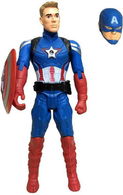 

MobiNok Action Figure Series with LED Light on Chest with Weapons | CAPTAIN AMERICA(Blue)