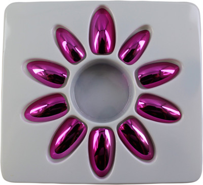 

Ear Lobe & Accessories Mirror Finish Glossy Full Cover 24 Nails With Glue(Dark Pink) Dark Pink(Pack of 24)