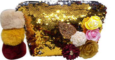 

Prime Hand Clutch for Women, Sequin Bag for Girls Use, Perfect Gift Item, Pack of 1 Multipurpose Bag(Gold, 8 L)