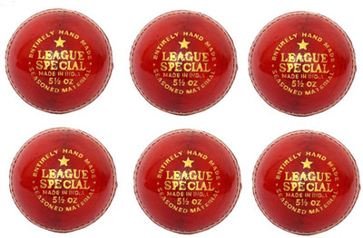 CW Cricket Ball_44 Cricket Leather Ball(Standard, Pack of 6, Red)
