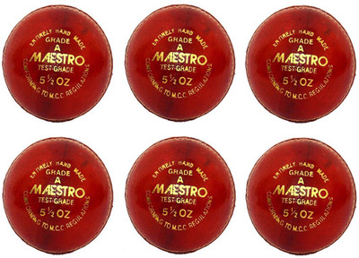 CW Cricket Ball_46 Cricket Leather Ball(Standard, Pack of 6, Red)