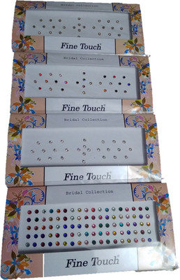 

FINE TOUCH Round Shaped multi coloured stone Bindi Girls and Women Multicolor Bindis(Multi Coloured Bindi)