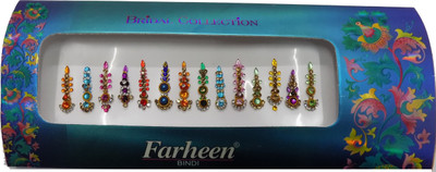 

Farheen FRN BRIDAL COLLECTION BINDI 2 FORHEAD Multicolor Bindis(INDIAN FANCY BINDI)
