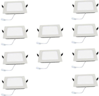 D'Mak 18 Watt Ultra Slim White Led Super Bright Panel Light Square Shape Conceal POP Light (Pack of 10) Recessed Ceiling Light Ceiling Lamp(White)