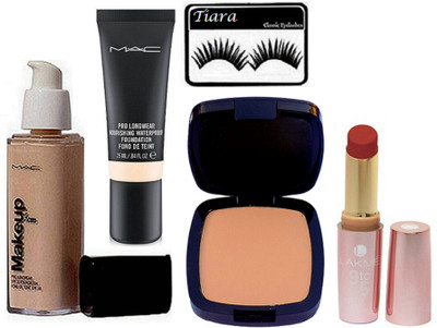 

tiara Eyelashes & Studio Fix two Way Compact,nourishing Waterproof Foundation,Makeup Foundation,Lipstick(Set of 5)