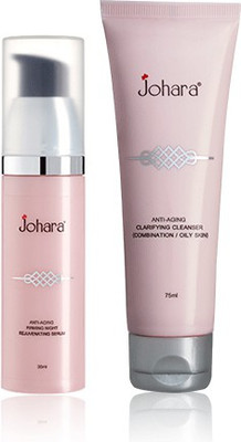 

Johara Anti- Aging Firming Night Rejuvenating Serum (30ml) + Clarifying Cleanser (75ml) - for Combination to Oily Skin(Set of 2)