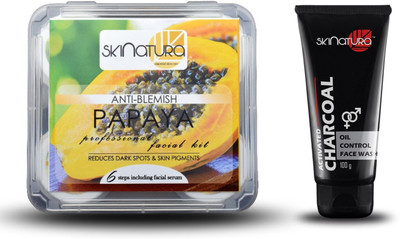 

Skinatura Anti-Blemish Papaya Professional Facial Kit (310 g) & Activated Charcoal Oil Control Face Wash (100 ml)(Set of 2)