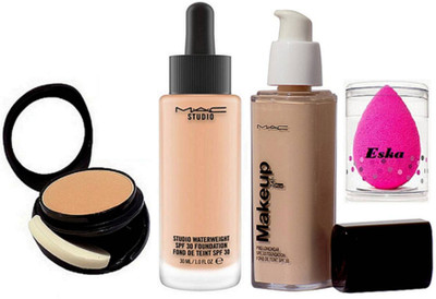 

eska Sponge Puff, MAC Studio Waterweight Foundation & Compact, Makeup Pro Longwear Foundation(Set of 4)
