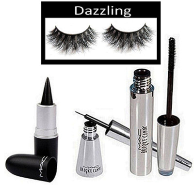 

dazzling Eyelashes With Mac Brooke Candy Eyeliner & Mascara, Stick Kaj longlasting(Set of 4)