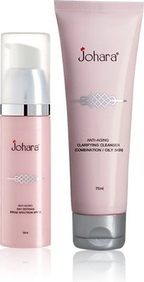 

Johara Anti- Aging Day Defence Broad Spectrum SPF 30 (30ml) + Clarifying Cleanser (75ml) - for Combination to Oily Skin(Set of 2)