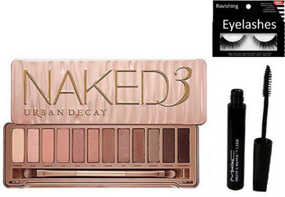 

ravishing Eyelashes, Mac mascara & Naked 12 shades eye shadow palette(Set of 3)
