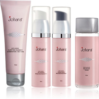 

Johara Anti Ageing Day Defence Broad Spectrum SPF 30 (30ml) + Firming Night Rejuvenating Serum (30ml)+ Clarifying Cleanser (75ml) + Balancing Toner (50ml) - for Oily/Combination Skin(Set of 4)