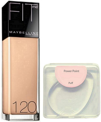 

power point silicone puff, maybelline fit me 120 foundation(Set of 2)