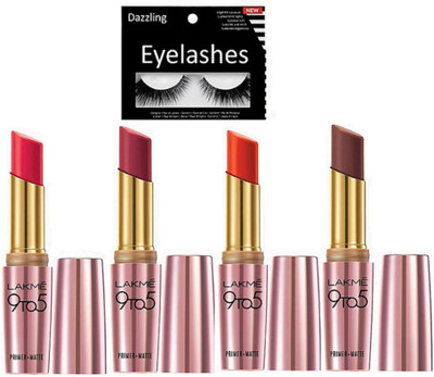 

Dazzling Eyelashes & Matte Finish Lipstick(Set of 5)