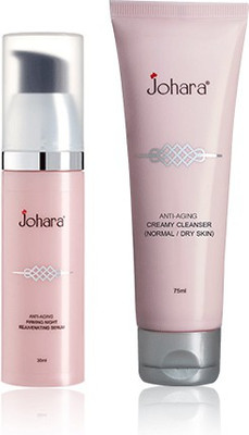 

Johara Anti- Aging Firming Night Rejuvenating Serum (30ml) + Creamy Cleanser (75ml) - for Normal to Dry Skin(Set of 2)