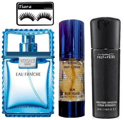 

tiara Eyelashes,Prep+Prime Skin Primer,Infusion Face Serum,Eau Fraiche Mens Perfume(Set of 4)