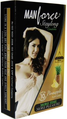 

Manforce More Tiime More Pleasure Pineapple Flavoured Staylong Condom 10s Condom(Set of 4, 40S)