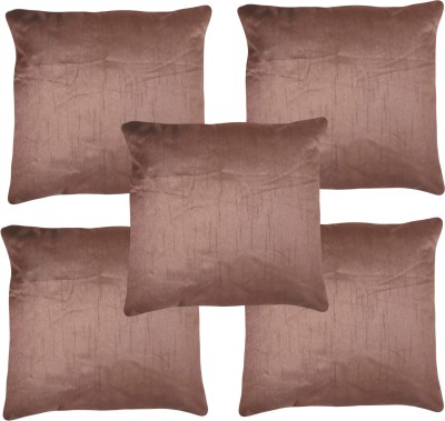 Monk Matters Dupion Silk Cushions Cover(Pack of 5, 40.64 cm*40.64 cm, Brown)