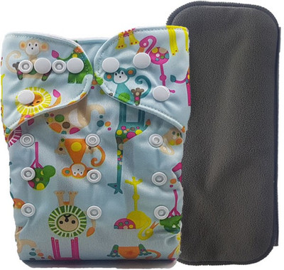 

Nabhasya Cloth Diaper with Bamboo charcoal- Blue Madagascar- Free Size - M