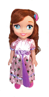 

TALKING GANESHA Cute Princess Sophia Doll for Girls with Light, Music and Glittering Dress 34 cms (Pink)(Multicolor)