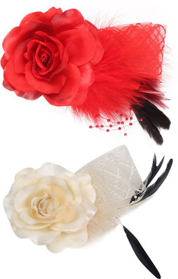 

Cutecumber Fascinator Hair Clip(Red, Beige)