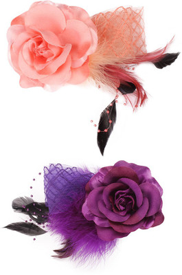 

Cutecumber Fascinator Hair Clip(Orange, Purple)