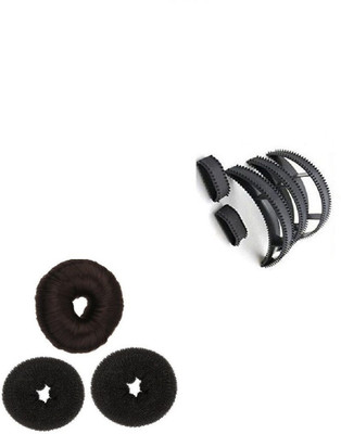 

S R Enterprises hair juda bun hold and puff bun hold accessories (pack of 8pcs) Hair Accessory Set(Black)