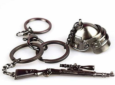 AeroStark Pubg Kar98 Gun & Level 3 Helmet Combo Keychain Key Chain