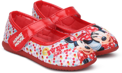 

Minnie Girls Velcro Ballerinas(Red