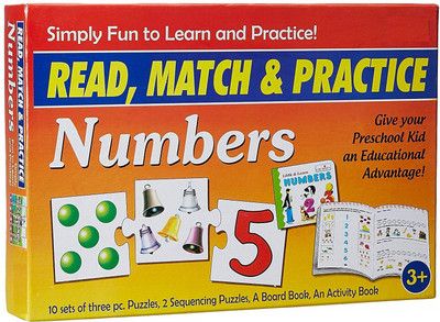 

THE KIDS ZONE Creative Educational Aids 1044 Read, Match and Practice - Numbers (New)(Multicolor)