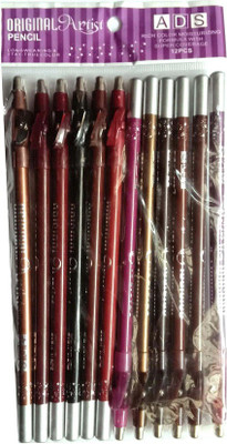 

ADS Perfect Eye and Lip Liner Pencil with Sharpener (Eye Liner, Lip Liner Pencil 12 Pieces)(Multi color)