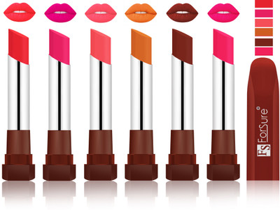 

Forsure Peach, Rose Pink, Peach, Brick Nude, Maroon VELVET MATTE LIPSTICK(Peach, Rose Pink, Peach, Brick Nude, Maroon)