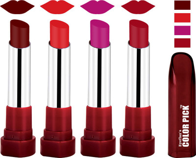 

EYEFLAX'S COLORPICK SILK TOUCH MATTE MULTICOLOR LIPSTICK COMBO 17 (PACK OF 4)(MULTICOLOR)