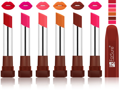 

Forsure Bright Red, Rose Pink, Peach, Brick Nude, Maroon VELVET MATTE LIPSTICK(Bright Red, Rose Pink, Peach, Brick Nude, Maroon)
