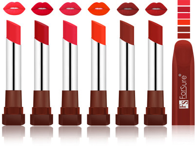 

Forsure Peach, Bright Red, Baby Pink, Nude, Chocolate, Brown VELVET MATTE LIPSTICK(Peach, Bright Red, Baby Pink, Nude, Chocolate, Brown)