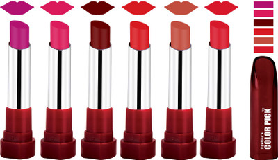 

EYEFLAX'S COLORPICK SILK TOUCH MATTE MULTICOLOR LIPSTICK COMBO 44 (PACK OF 6)(MULTICOLOR)